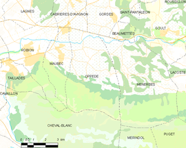 Mapa obce Oppède