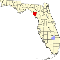 Locatie van Dixie County in Florida