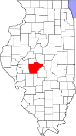 Map of Illinois highlighting Sangamon County