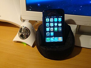 My iPhone 3G in its beanbag cellphone chair