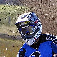 A motocross helmet showing the elongated sun visor and chin bar MotoX Helmet.jpg