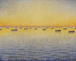 Soleil couchant, pêche à la sardine, Concarneau, Opus 221 (Adagio), Signac