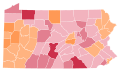 Vainqueur républicain par comté : Wagner en rouge et Mango en orange.