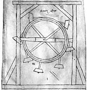 Volants d'inertie visibles sur un dessin de Villard de Honnecourt (XIIIe siècle)