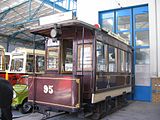 Some vehicles, such as this horse tram, are preserved in the tram museum