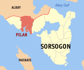 Pilar na Sorsogon Coordenadas : 12°55'28"N, 123°40'32"E