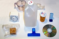 Household items made of various kinds of plastic. Plastic household items.jpg