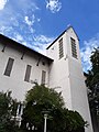 Brenzkirche in Stuttgart, Glockenturm (26. Juli 2023)