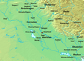 Sasanian Garamig ud Nodardashiragan, Garmekan, Asoristan (226-637), Shahrazur, Media, Khuzestan and Meshan in 600 AD.