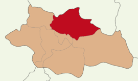 Map showing Şirvan District in Siirt Province