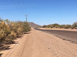 Northerly view towards the Casa Grande Mountains along Henness Road in Arizona City
