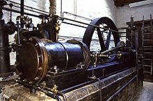A mill engine from Stott Park Bobbin Mill, Cumbria, England Stott Park Bobbin Mill Steam Engine.jpg