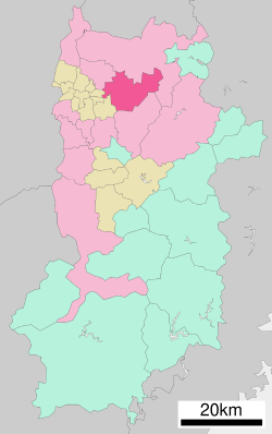 Location of Tenri in Nara Prefecture