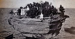 Turnip Rock in 1906; today the trees are much taller