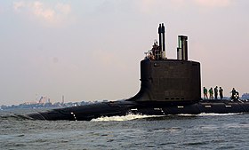 USS Virginia während Testfahrten vor Portsmouth, Va