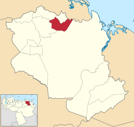 Locatie van de gemeente in Monagas