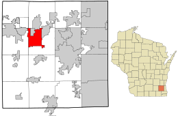 Location in Waukesha County and the state of Wisconsin.