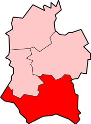 ウィルトシャーにおけるソールズベリー (District) の位置の位置図