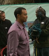 Woods preparing for a photo shoot in 2006 Woods photo shoot.jpg