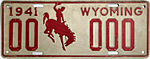 1941 г., штат Вайоминг, образец номерного знака.jpg