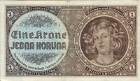 Banknote im Wert von 1 Krone