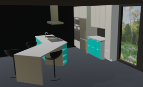 2-axis kitchen, including a peninsula