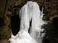 gefrorener Amselfall am 3. März 2018 vor der Amselfallhöhle