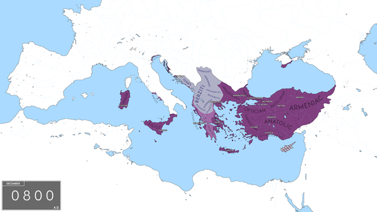 Imperiul Roman de Rasarit la incoronarea lui Carol cel mare ca Imparat.