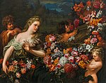 А. Брейгель и Г. Куртуа. Флора с херувимами и цветами в итальянском пейзаже. Между 1665 и 1675. Холст, масло. Частное собрание