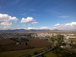 Aerial view of Calpulalpan, Tlaxcala