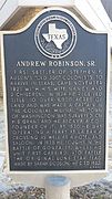 Texas Historical Marker for Andrew Robinson, Sr.