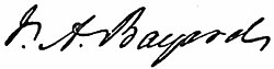 James A. Bayard, Sr. aláírása