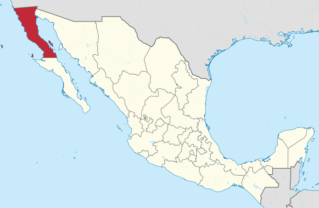 下加利福尼亚州在墨西哥的位置