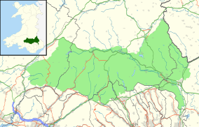 Map showing the location of Brecon Beacons National ParkBannau Brycheiniog National Park