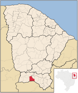 Localização de Santana do Cariri no Ceará