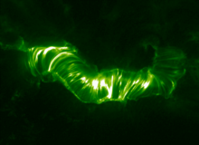 A post-eruption arcade present after an X5.7-class solar flare during the Bastille Day solar storm Coronal arcade.png