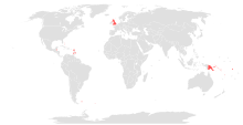 Countries making recommendations to the Order of the British Empire (2020) Countries awarding the Order of the British Empire (2020).svg