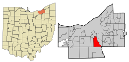 Location in Cuyahoga County and the state of Ohio.