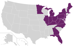 Purple states have at least one toll facility that accepts E-ZPass. E-ZPass only states.svg