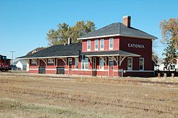 Former Canadian National Railway station in Eatonia