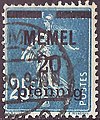 French stamp overprinted "MEMEL" and surcharged, 1920