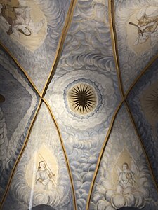 Deckenmalerei über dem Altarraum, 2019 freigelegt und restauriert