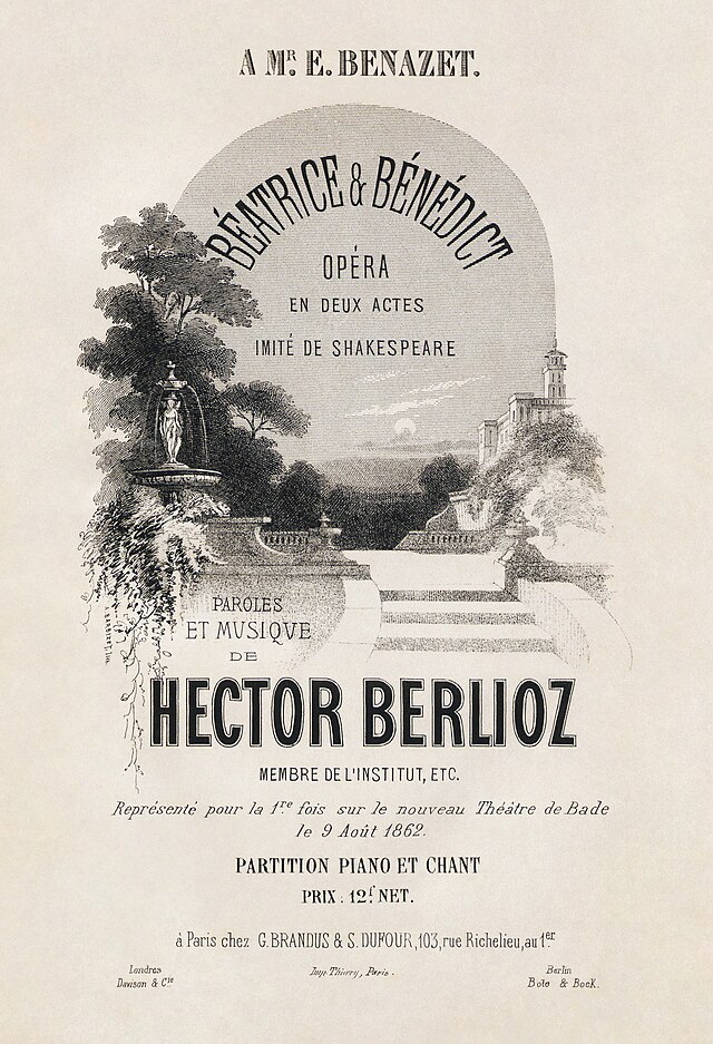 Description de l'image Hector Berlioz, Béatrice et Bénédict score title page - Restoration.jpg.