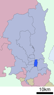 Lokalizace čtvrti v Kjótu