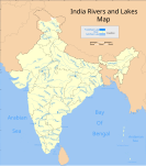 インドの河川詳細図