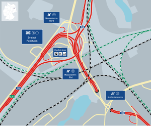 Übersichtskarte Autobahndreieck Funkturm