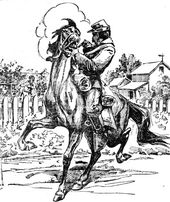 Artist's depiction of a Union soldier firing the shots that killed General John Hunt Morgan in Greeneville in 1864 James-cambpell-shooting-john-hunt-morgan.png