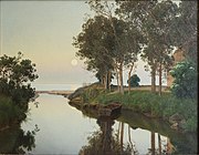 Stille sommeraften ved åens udløb i havet, 1892, Aarhus Rådhus.