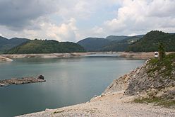 Језеро Заовине, при малом водостају