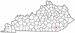 Location of Barbourville, Kentucky